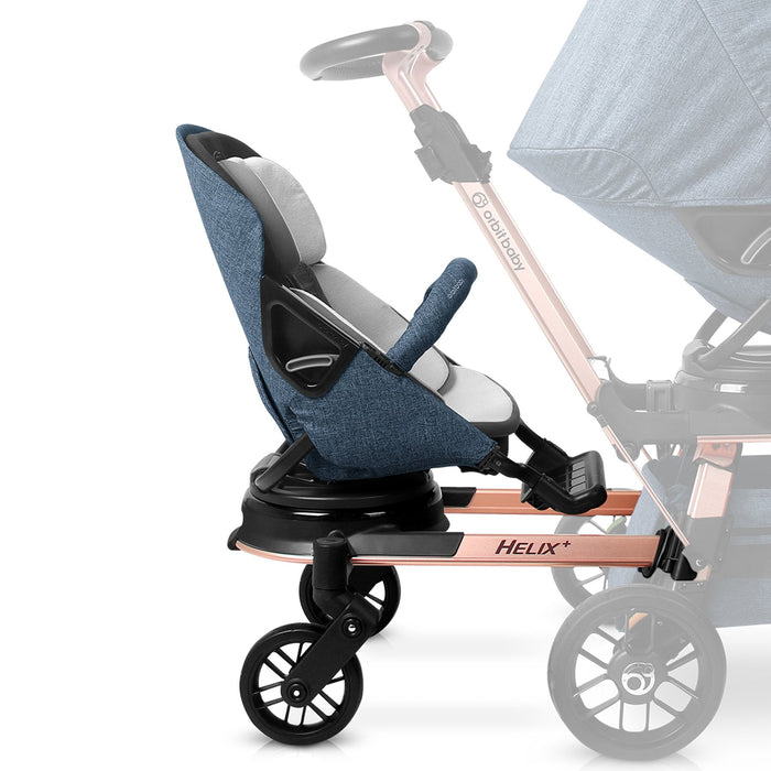 Helix+ with Stroller Seat Mélange Navy Rose Gold Helix Orbit Baby
