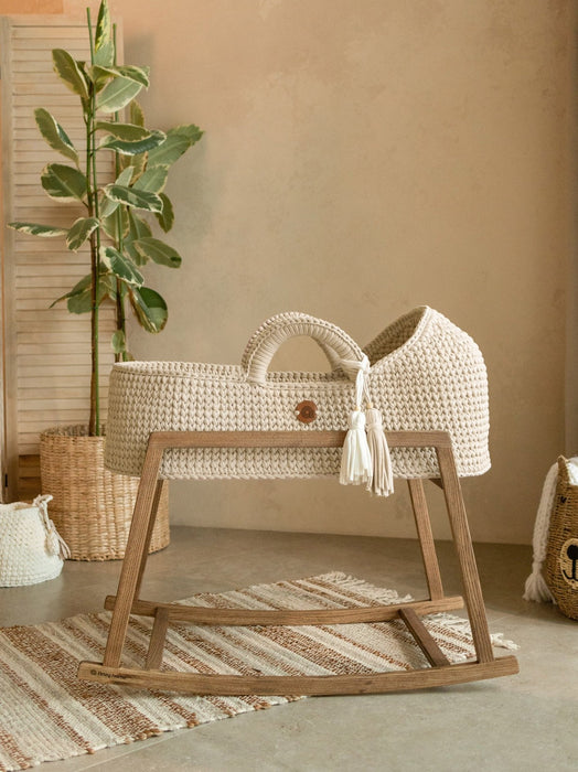 Standard Moses Basket with Round Hood Ecru Bassinets & Cradles Anzy Home