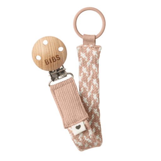PACIFIER CLIP BLUSH/IVORY