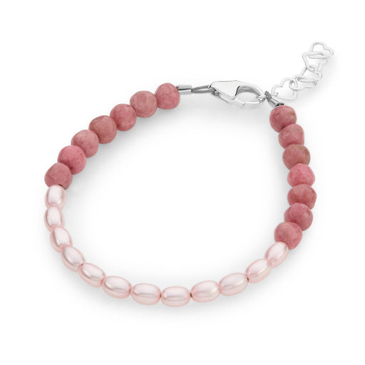 CRYSTAL DREAM PINK RICE PEARL WITH PINK MARBLE BEADS BRACELET