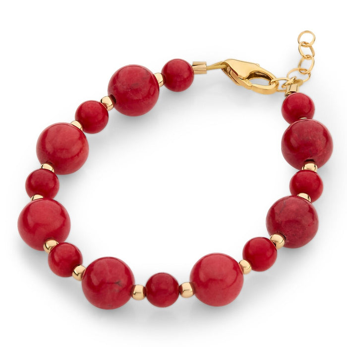 2 SIZED RED GEMSTONE BEADS