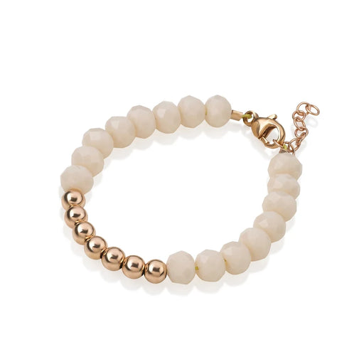 CRYSTAL DREAM IVORY AND GOLD BEAD BRACELET