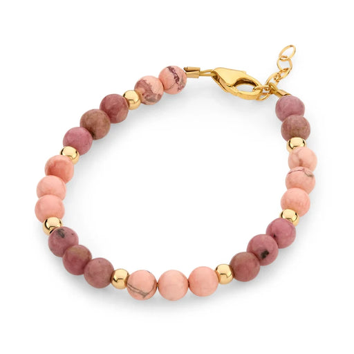 CRYSTAL DREAM MAUVE, PINK MARBLE GEMSTON SECTIONAL BRACELET