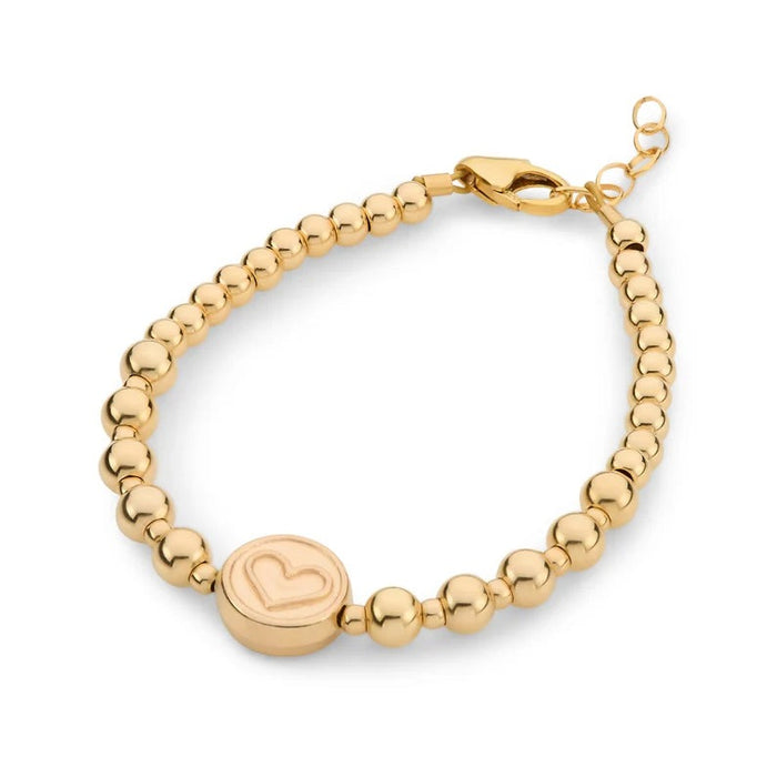 CRYSTAL DREAM GOLD BEAD HEART WITH GOLD BEADS BRACELET