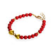 CRYSTAL DREAM RED PEARLS WITH GOLD BOW BRACELET