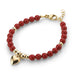 CRYSTAL DREAM RED CORAL PEARL WITH GOLD PUFF HEART