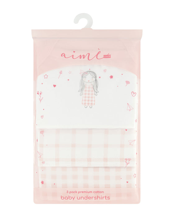 AIME CHILD GINGHAM SLEEVELESS UNDERSHIRTS PACK OF 3