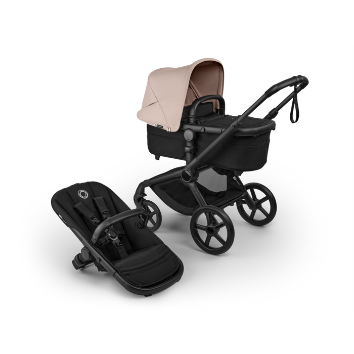 BUGABOO FOX 5 RENEW BASSINET AND SEAT STROLLER COMPLETE FULL-SIZE STROLLER . BLACK TAUPE MELANG FULL-SIZE STROLLER BUGABOO