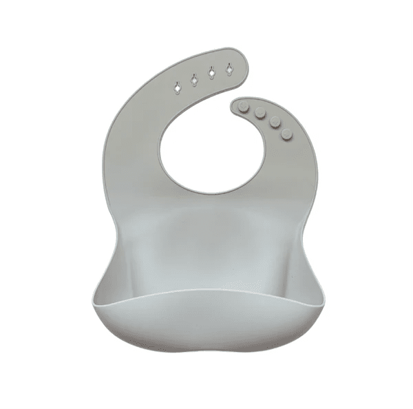 BABYLUXE BABY SILICONE BIBS WITH CRUMB CATCHER . LIGHT GREY BIBS BABYLUXE