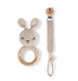 PRETTY LITTLE BASICS CROCHET RATTLE AND PACIFIER CLIP SET