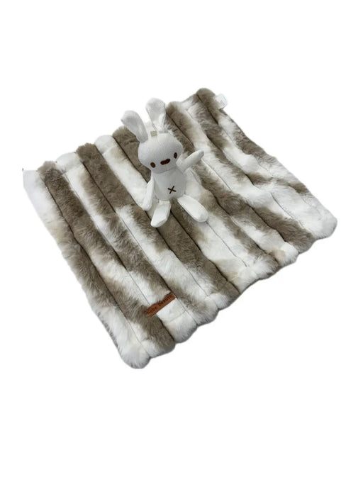 BEBE BEAUTE MINI BLANKET LOVEY . MARBLE TAUPE BLANKETS BEBE BEAUTE