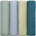 Muslin Swaddle Blankets, 4 Pack by Comfy Cubs - Sage, Pacific Blue, Fern, Neptune Swaddles Comfy Cubs