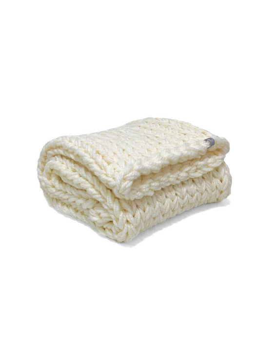 Chunky Knit Blanket in Ivory