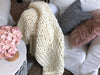 Chunky Knit Blanket in Ivory Anzy Home