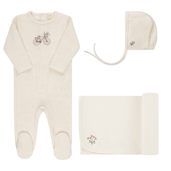 AURORA - VELOUR BICYCLE COLLECTION - TAKE ME HOME SET IVORY GIRL CLOTHING AURORA
