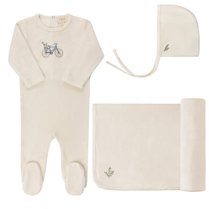 AURORA - VELOUR BICYCLE COLLECTION - TAKE ME HOME SET IVORY BOY CLOTHING AURORA