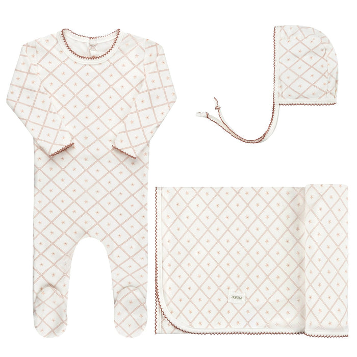 AURORA DIAMOND PRINT COLLECTION - TAKE ME HOME SET IVORY PINK CLOTHING AURORA