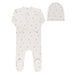 AURORA FLORAL PRINT COLLECTION - FOOTIE + BEANIE IVORY PINK CLOTHING AURORA