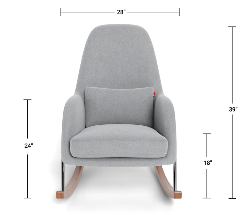 MONTE JACKSON ROCKER GLIDER GREY ENVIROLEATHER WITH COPPER FRAME