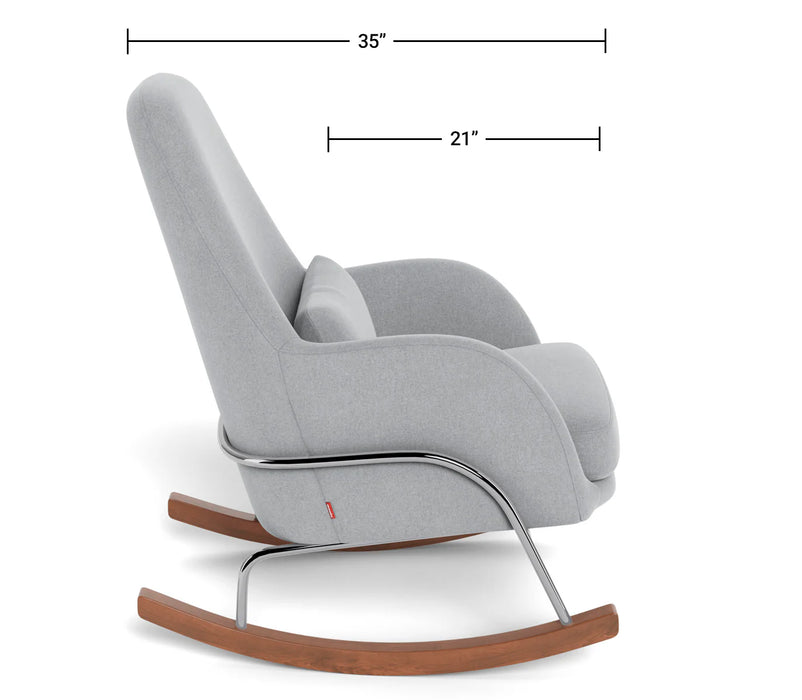 MONTE JACKSON ROCKER GLIDER GREY ENVIROLEATHER WITH COPPER FRAME