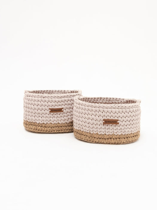 Diaper Caddy with Jute Accent Pearl One Diaper Organizers Anzy Home