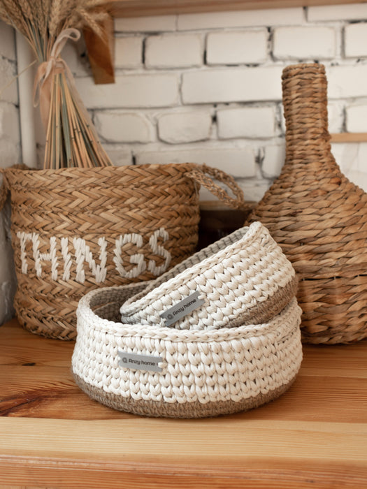 Basket Round with Jute Accent Storage & Organization Anzy Home