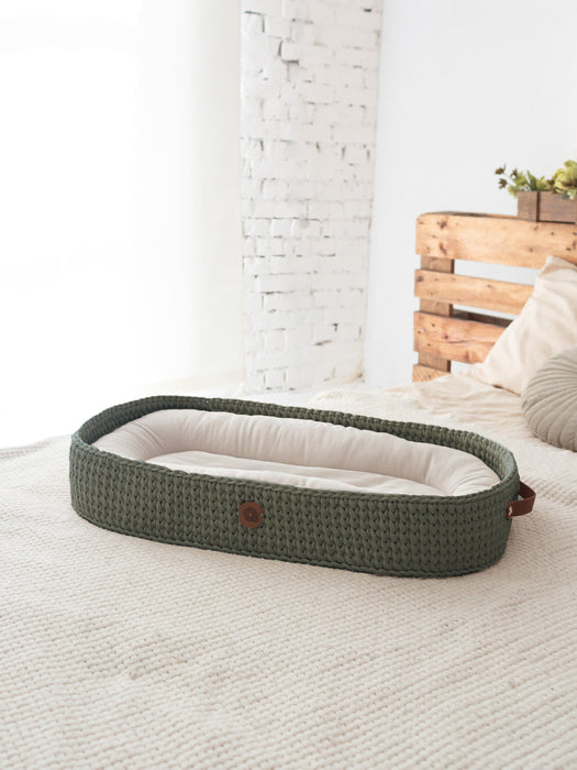 Baby Lounging and Changing Basket XL 3-in-1 Khaki Changing Tables Anzy Home