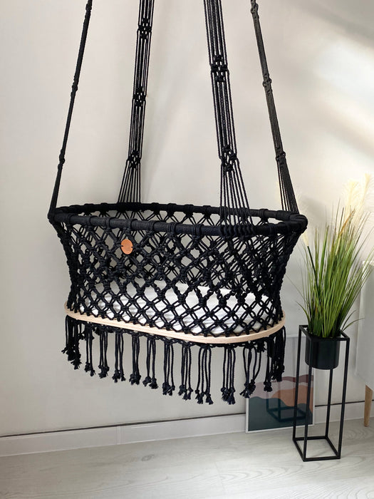 Hanging Macrame Baby Bassinet Bassinets & Cradles Anzy Home