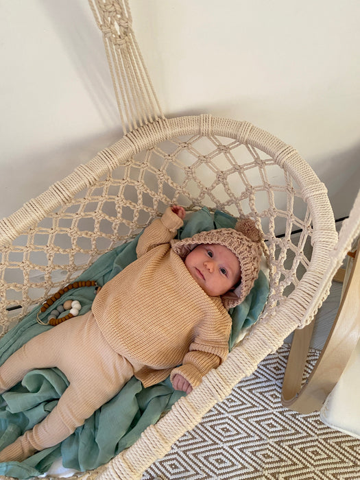 Hanging Macrame Baby Bassinet Bassinets & Cradles Anzy Home