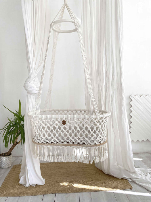 Hanging Macrame Baby Bassinet