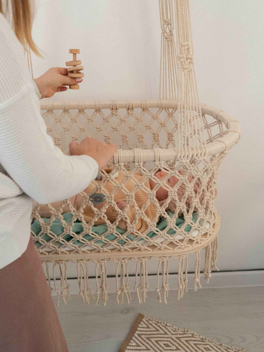 Hanging Macrame Baby Bassinet