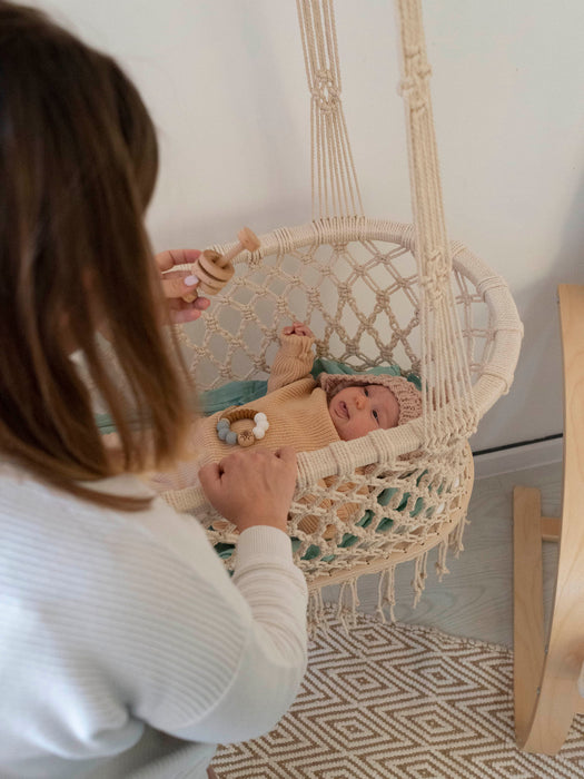 Hanging Macrame Baby Bassinet Bassinets & Cradles Anzy Home
