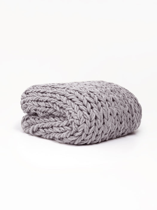 Chunky Knit Blanket in Pale Mauve Blankets Anzy Home