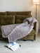 Chunky Knit Blanket in Pale Mauve