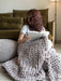 Chunky Knit Blanket in Pale Mauve