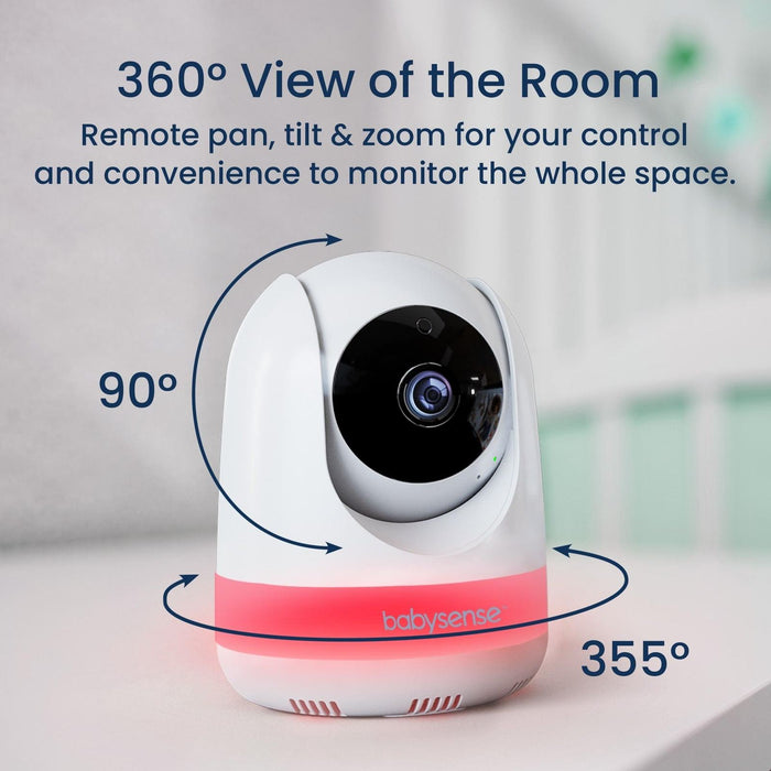 Babysense Max View: Video Baby Monitor with 2 Cameras, Non Wifi, Split Screen, Night Light & Sound Machine Video Monitor Babysense
