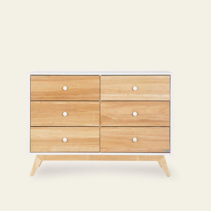 DADADA MERRY 6-DRAWER DRESSER, WHITE/NATURAL FURNITURE DADADA