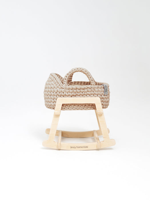 Mini Doll Moses Basket w/Rocking Stand Beige Dolls, Playsets & Toy Figures Anzy Home