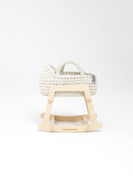 Mini Doll Moses Basket w/Rocking Stand Ecru Dolls, Playsets & Toy Figures Anzy Home