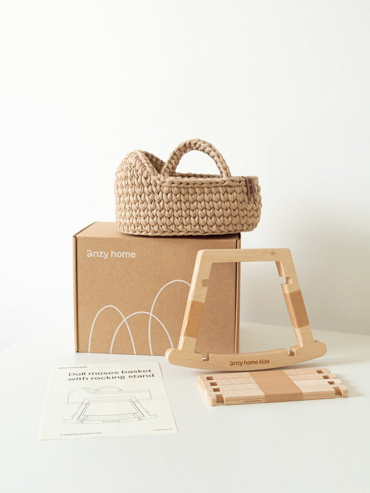 Mini Doll Moses Basket w/Rocking Stand Dolls, Playsets & Toy Figures Anzy Home