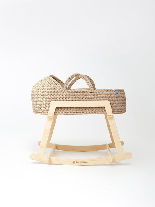Doll Moses Basket w/Rocking Stand Beige Dolls, Playsets & Toy Figures Anzy Home