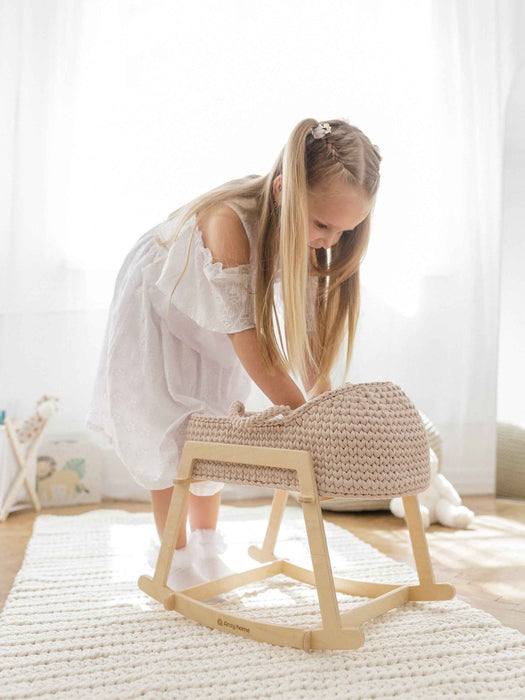 Doll Moses Basket w/Rocking Stand Pearl Dolls, Playsets & Toy Figures Anzy Home