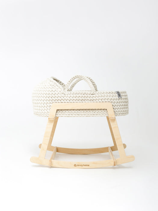 Doll Moses Basket w/Rocking Stand Ecru Dolls, Playsets & Toy Figures Anzy Home