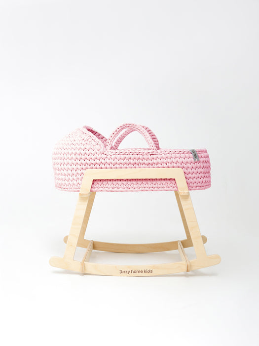 Doll Moses Basket w/Rocking Stand Pink Dolls, Playsets & Toy Figures Anzy Home