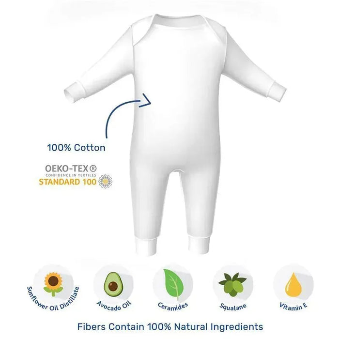 MUSTELA - STELATOPIA SKIN SOOTHING PAJAMAS, WHITE (6-12M) HEALTH MUSTELA