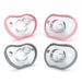 Flexy Silicone Pacifiers Pink-Grey 0-3 Months 4-Pack Pacifiers & Teethers Nanobébé