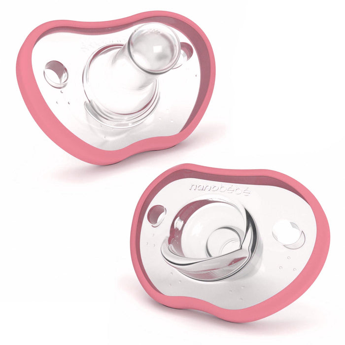 Flexy Silicone Pacifiers Pink 0-3 Months 2-Pack Pacifiers & Teethers Nanobébé
