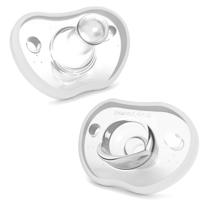 Flexy Silicone Pacifiers White 0-3 Months 2-Pack Pacifiers & Teethers Nanobébé