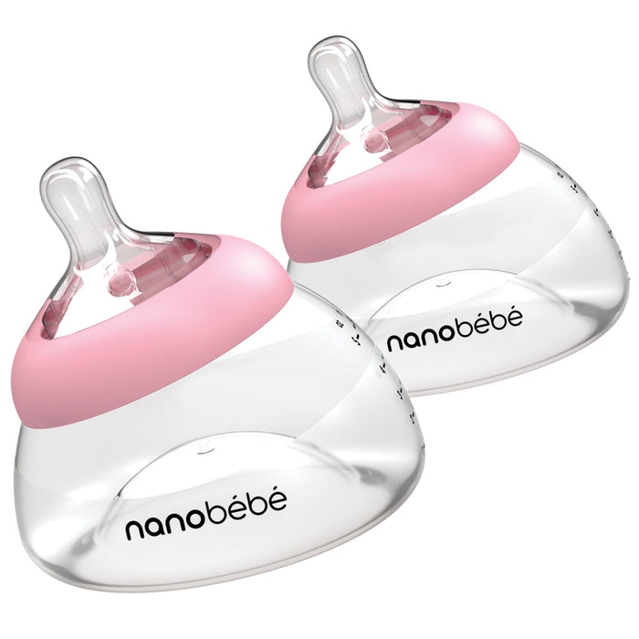 Breastmilk Baby Bottle 2-Pack Pink Baby Bottles Nanobébé