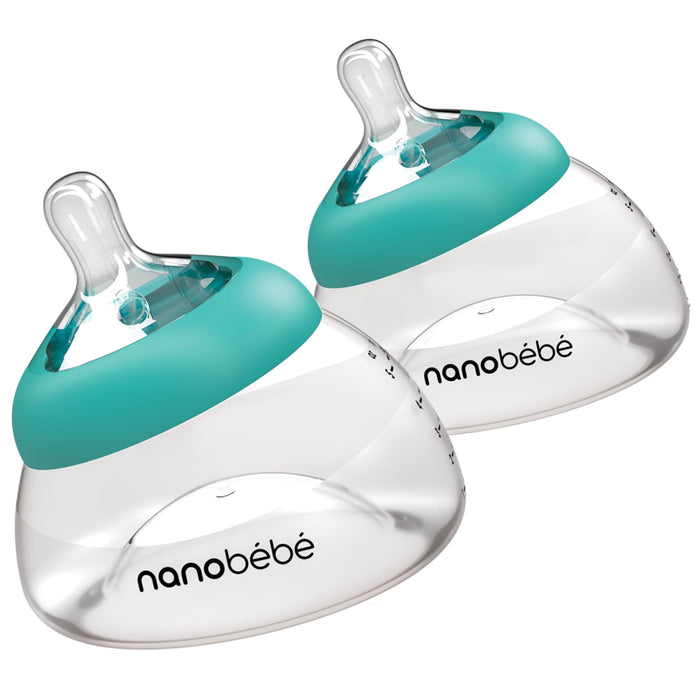 Breastmilk Baby Bottle 2-Pack Teal Baby Bottles Nanobébé
